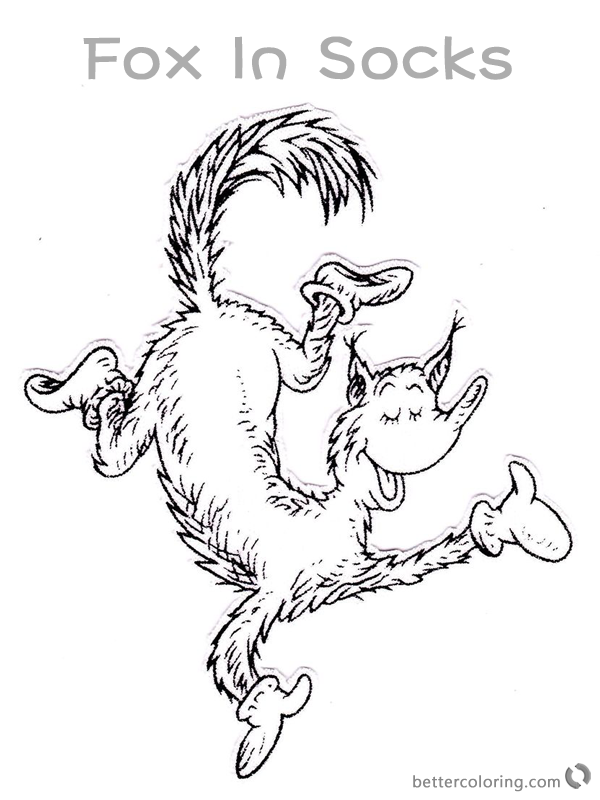 Fox in Socks by Dr Seuss Coloring Pages Fox Dancing Free