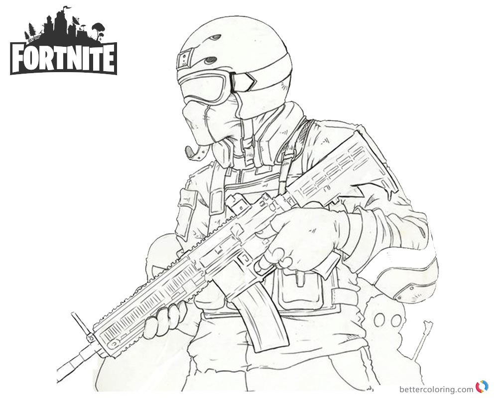 Fortnite Coloring Pages Fanart Character Drawing Free Printable