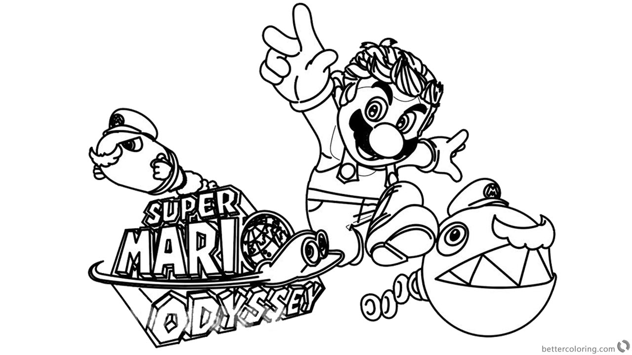 Funny Super Mario Odyssey Coloring Pages Clipart Free Printable 