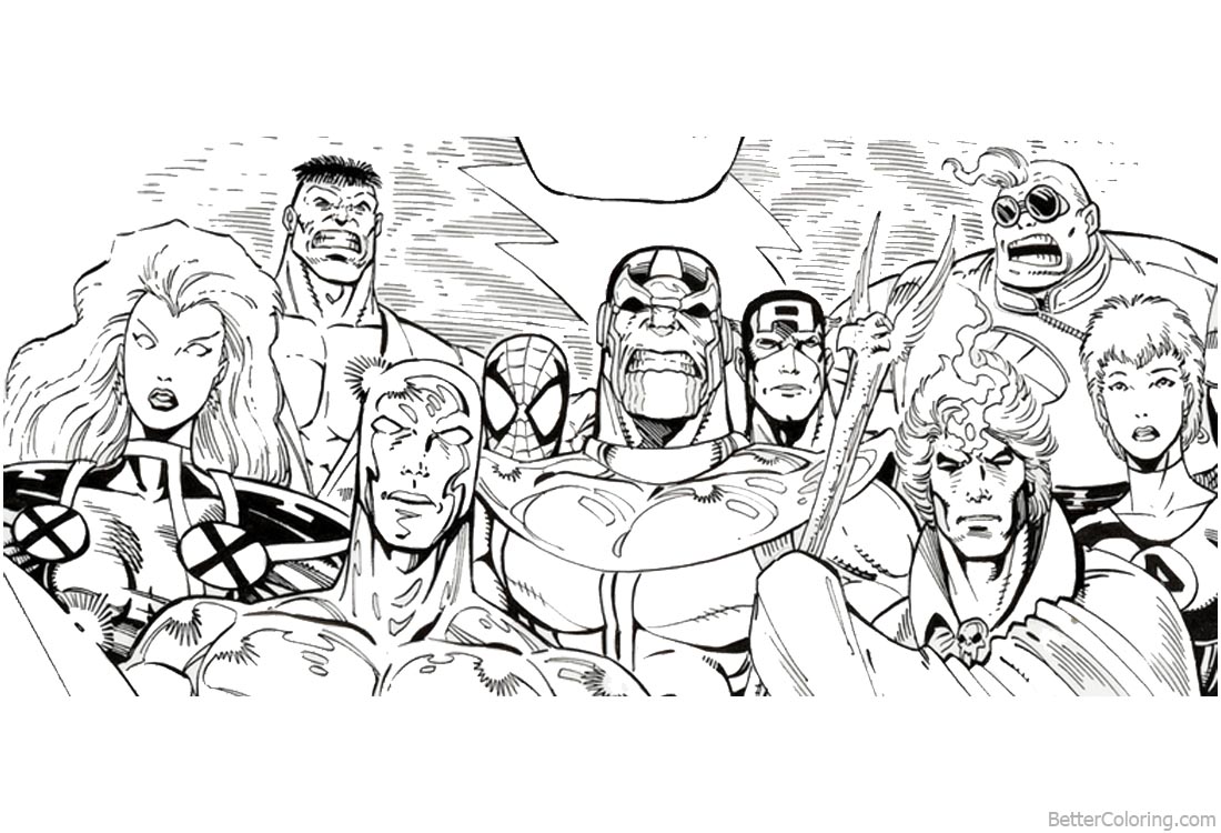 Avengers Infinity War Characters Coloring Pages Super