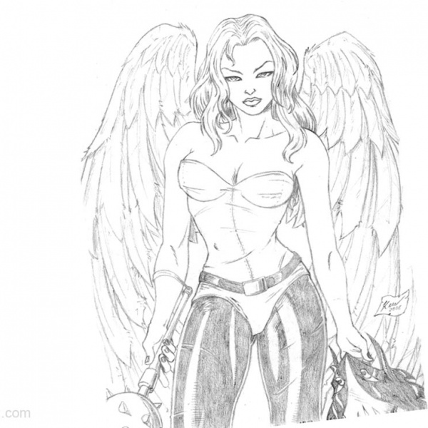 Hawkgirl From Justice League Coloring Pages Fanart Free Printable