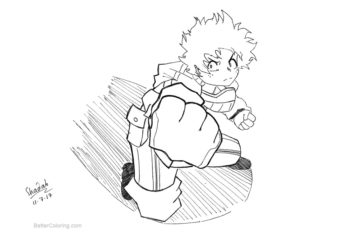 My Hero Academia Coloring Pages Deku By Shadabs Free Printable My Xxx