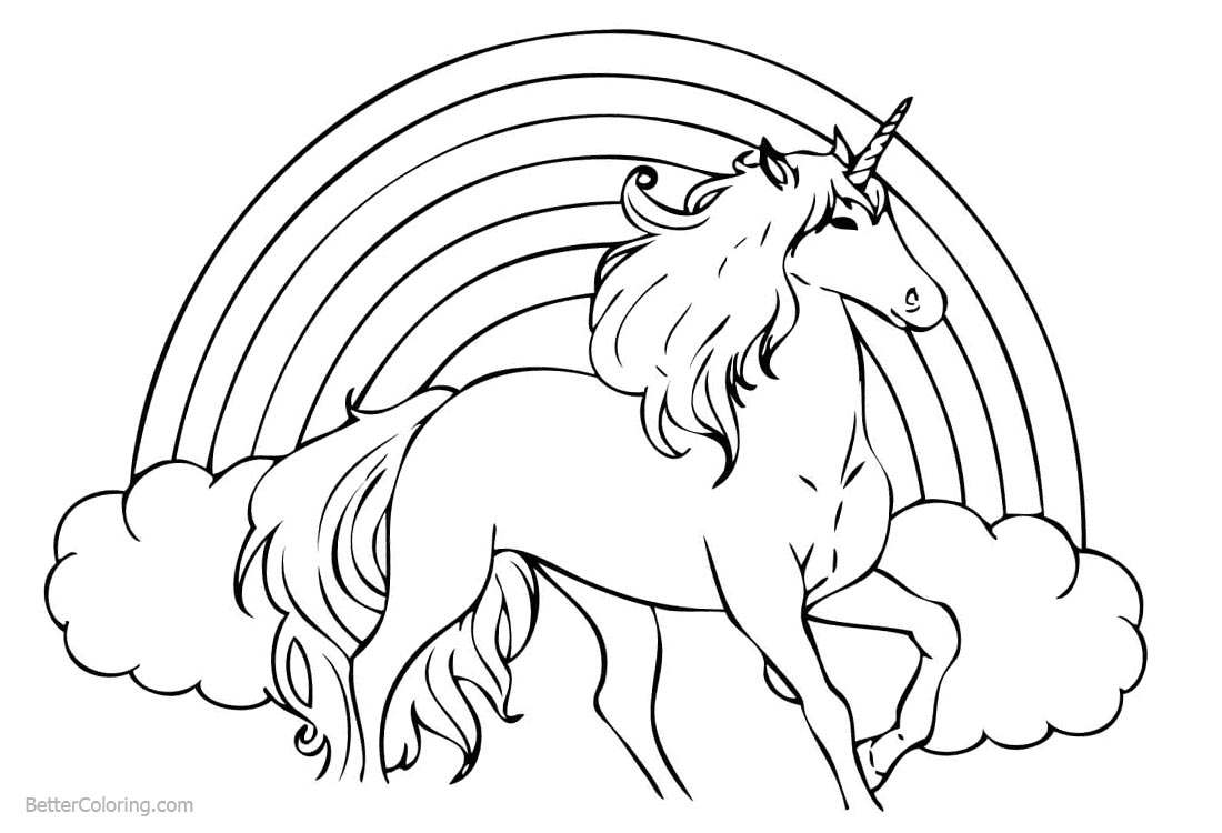 Rain Rainbow Unicorn Coloring Page Unicorn Coloring Pages In 2020