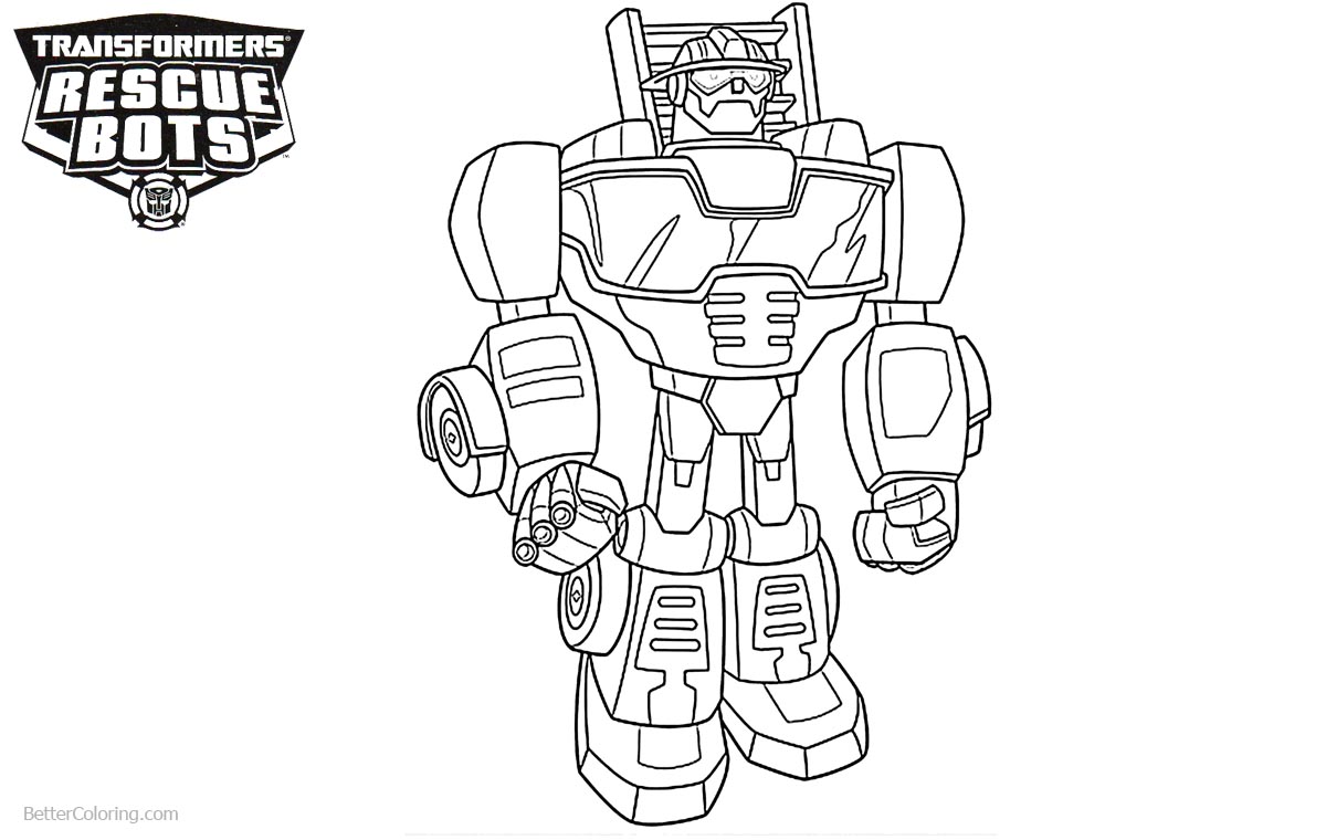 Transformers Rescue Bots Coloring Pages Lineart - Free Printable