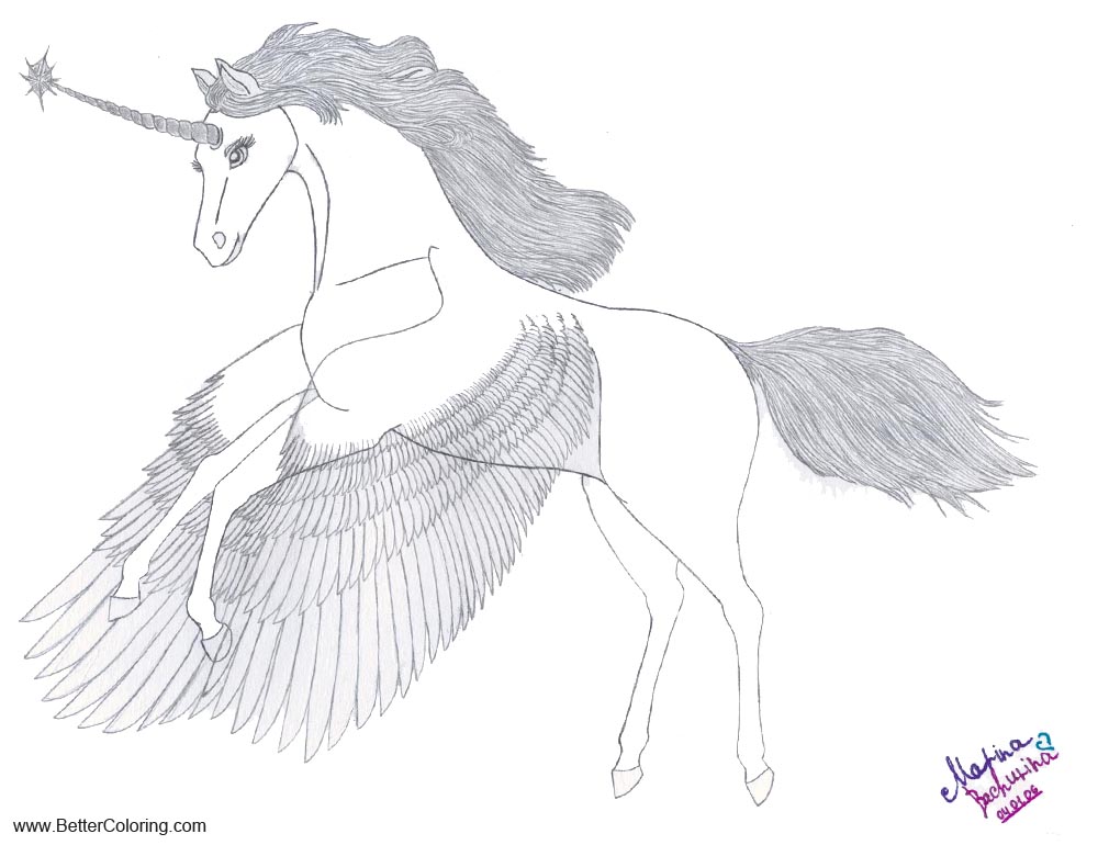 Realistic Alicorn Coloring Pages Background Free Coloring Page Hot
