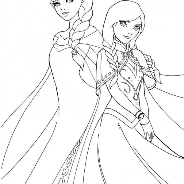 How To Draw Frozen Elsa And Anna Coloring Pages Free Printable