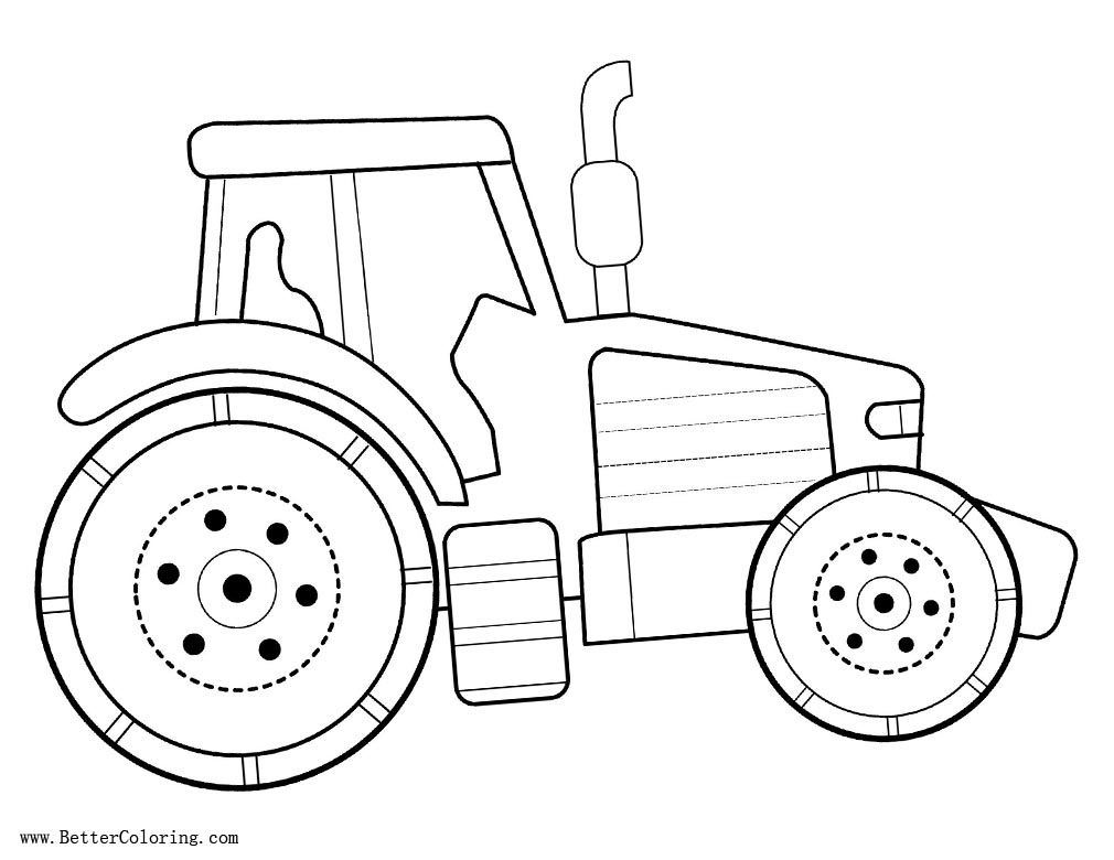 Simple Tractor Coloring Pages for Preschool Kids - Free Printable