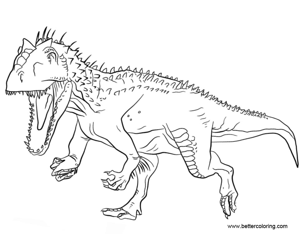 Jurassic World Indominus Rex Coloring Pages Free Printable Coloring Pages