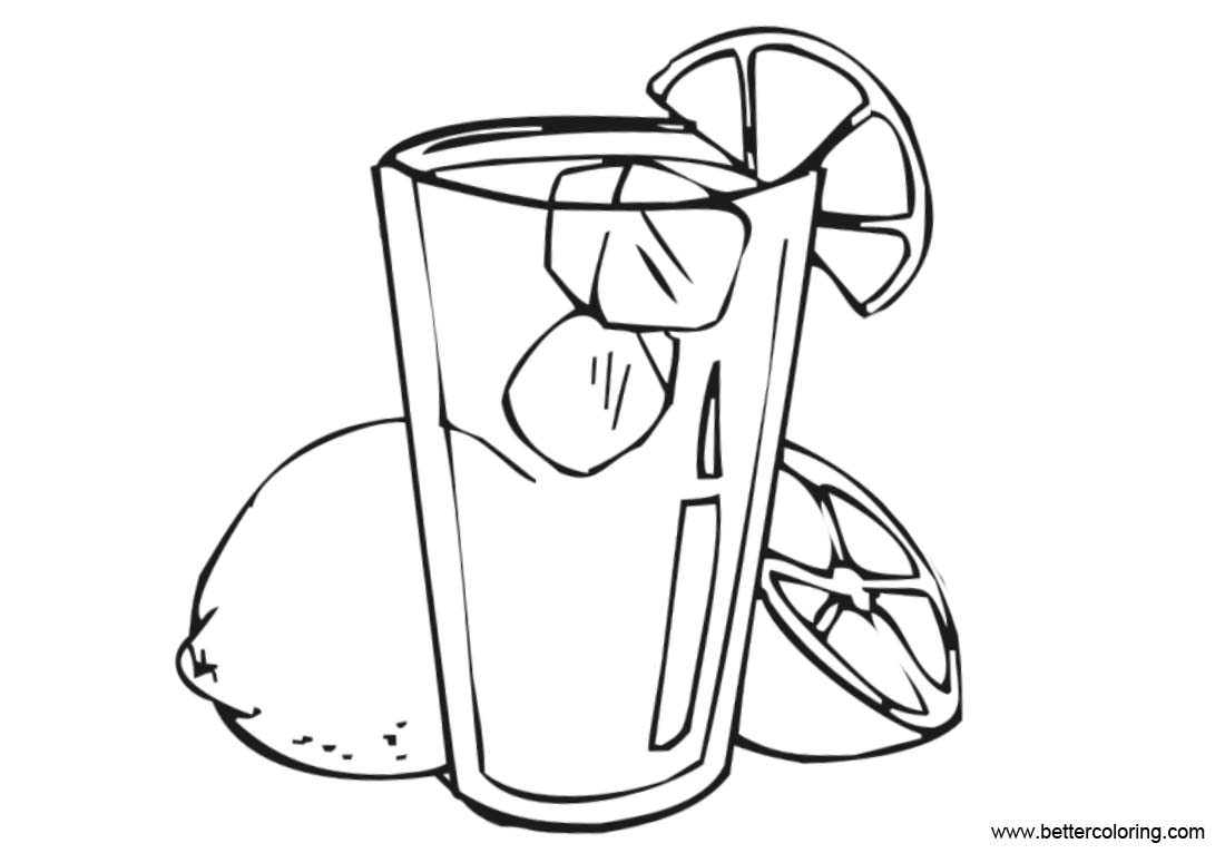 Lemonade Coloring Pages With Ice Free Printable Coloring Pages