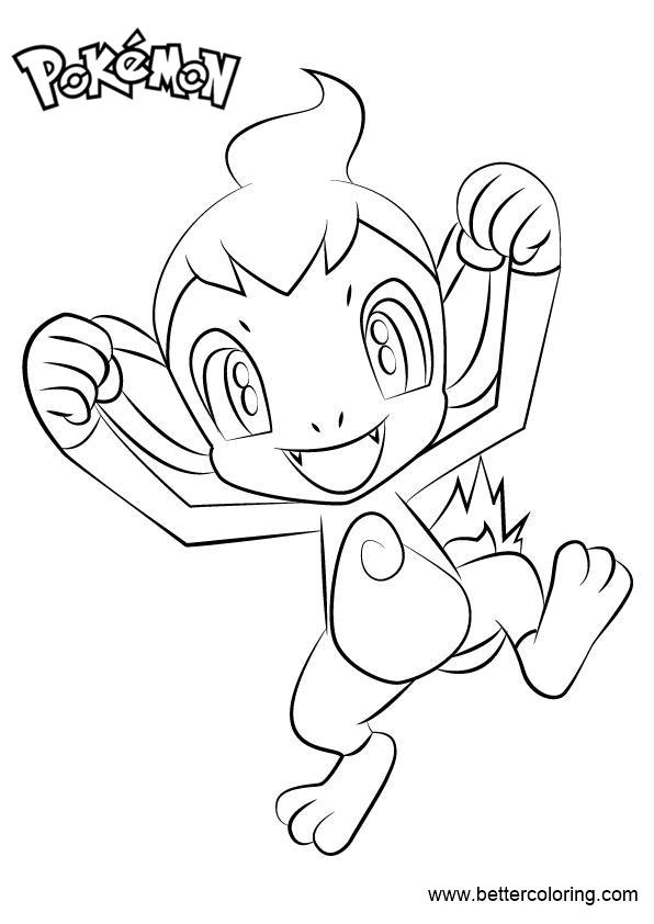 Pokemon Coloring Pages Chimchar Free Printable Coloring Pages