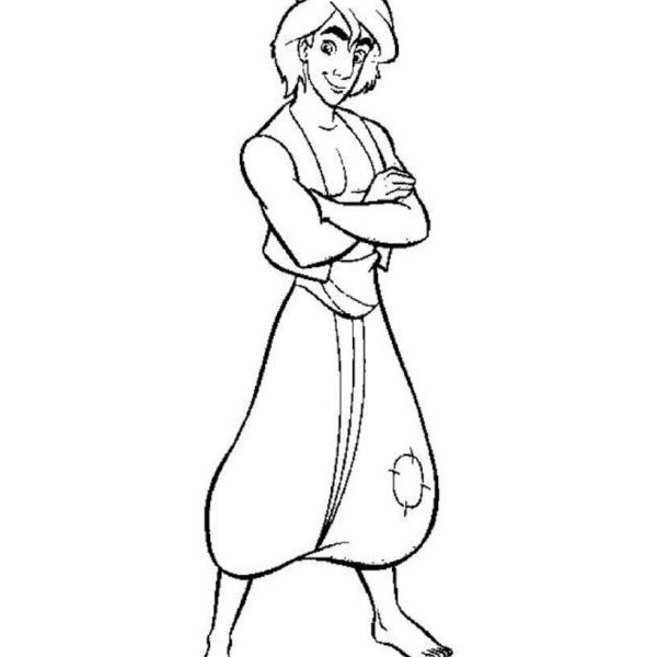 Aladdin Princess Jasmine Coloring Pages Linear Free Printable