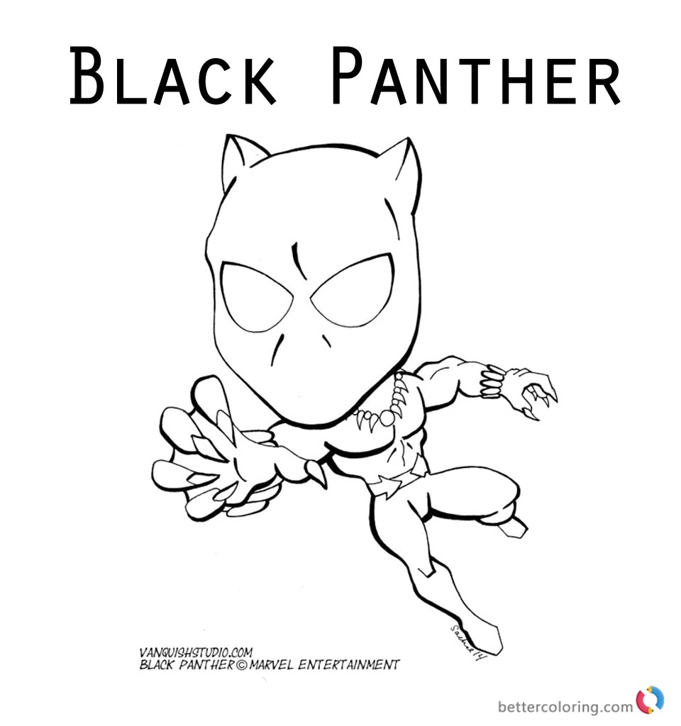 Marvel Black Panther Coloring Pages Cartoon Free Printable Coloring Pages