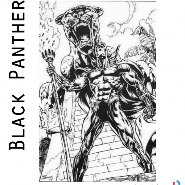black panther minion coloring pages