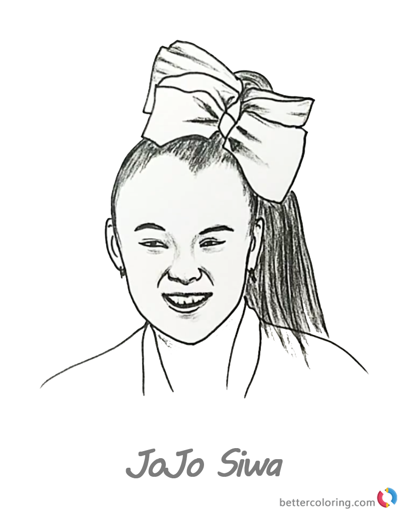 JoJo Siwa Coloring Pages Pencil Drawing - Free Printable Coloring Pages