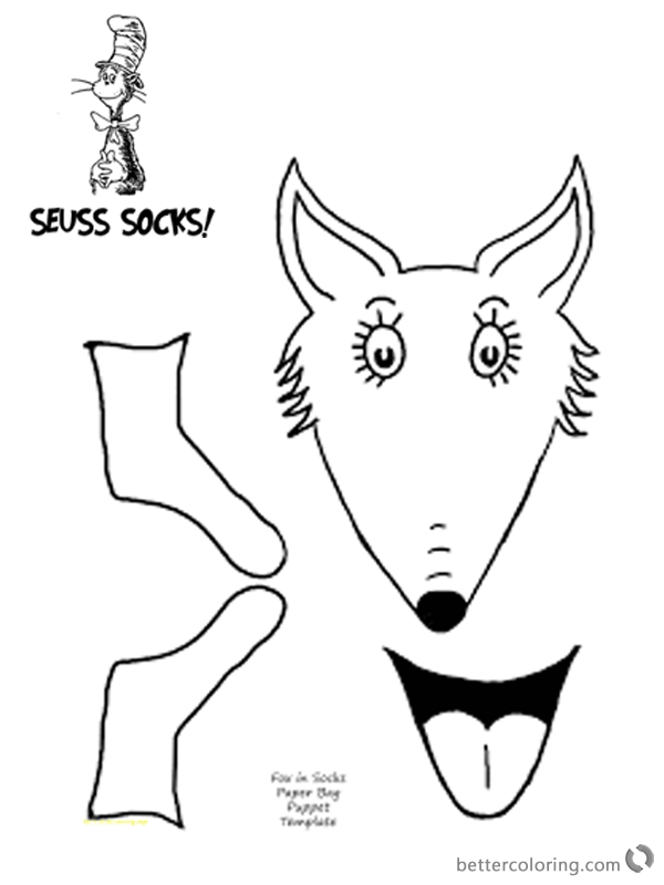 Fox In Socks By Dr Seuss Coloring Pages Bag DIY Free Printable Coloring Pages