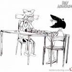 Hey Arnold coloring pages playing chess