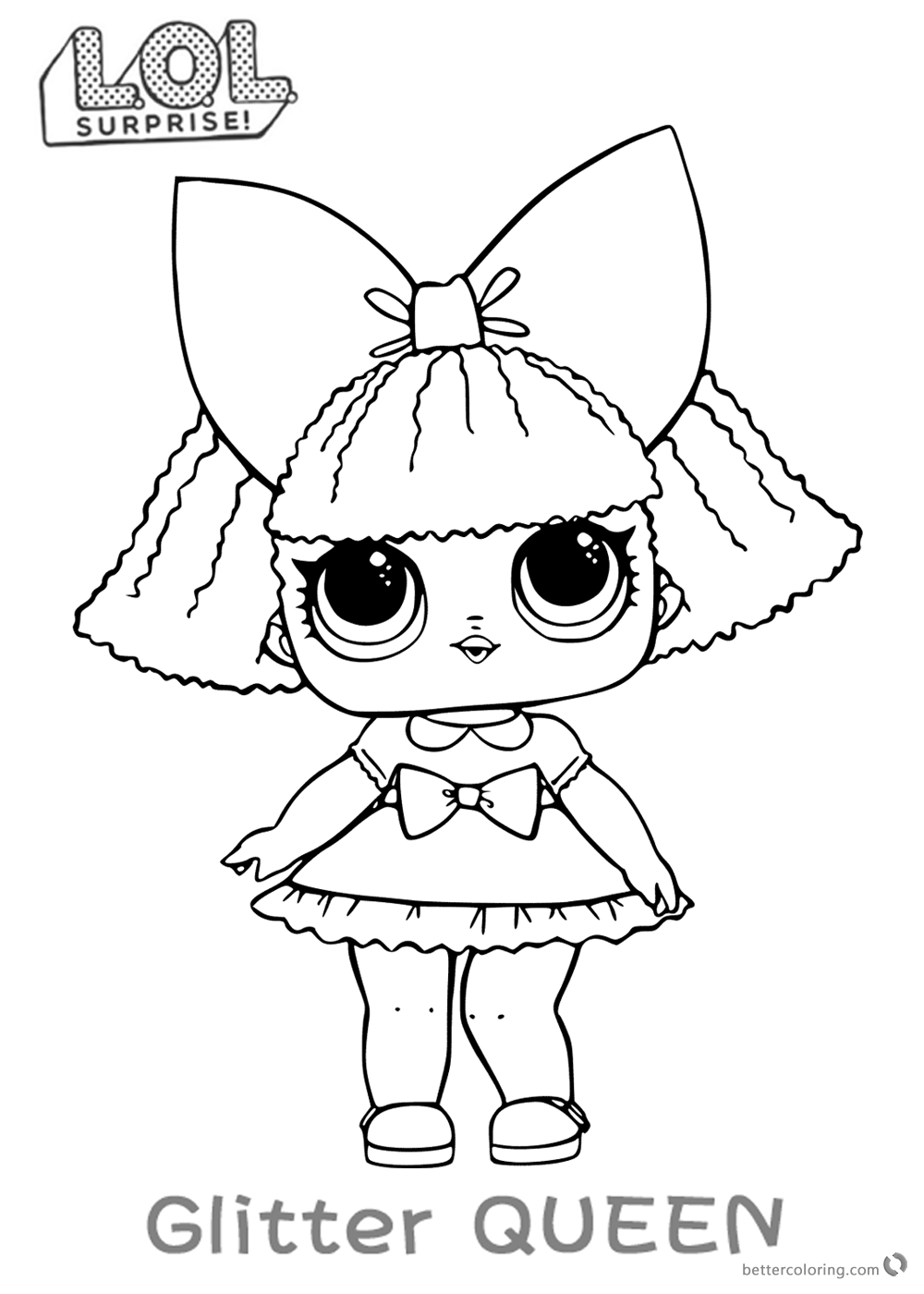 lol surprise doll coloring pages glitter queen free