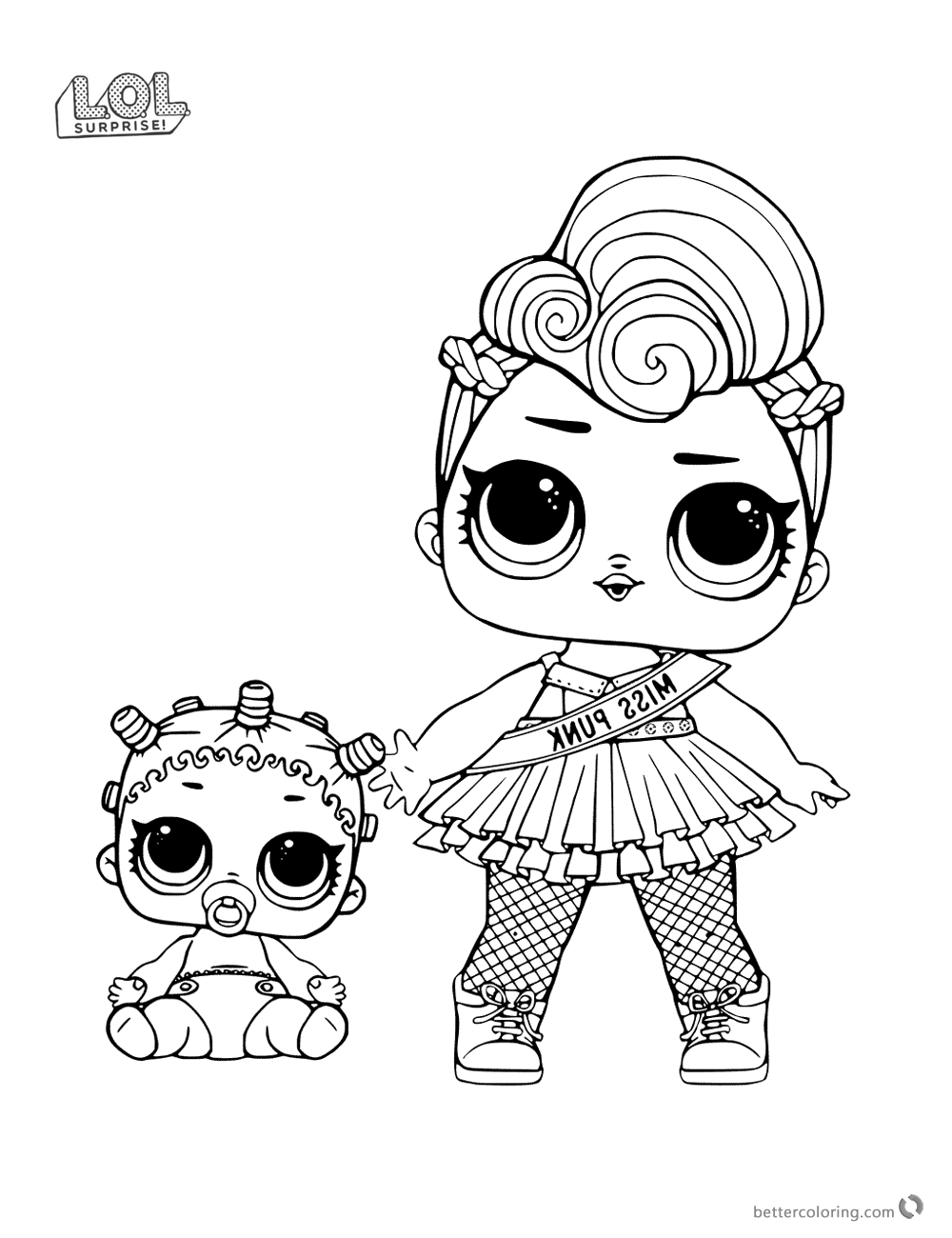 miss punk lol surprise doll coloring pages free