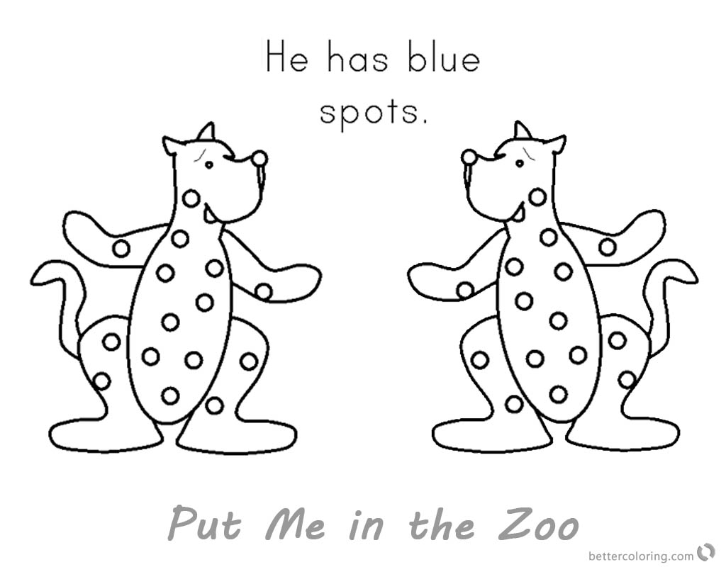 Put Me In The Zoo Coloring Pages Blue Spots Free Printable Coloring Pages