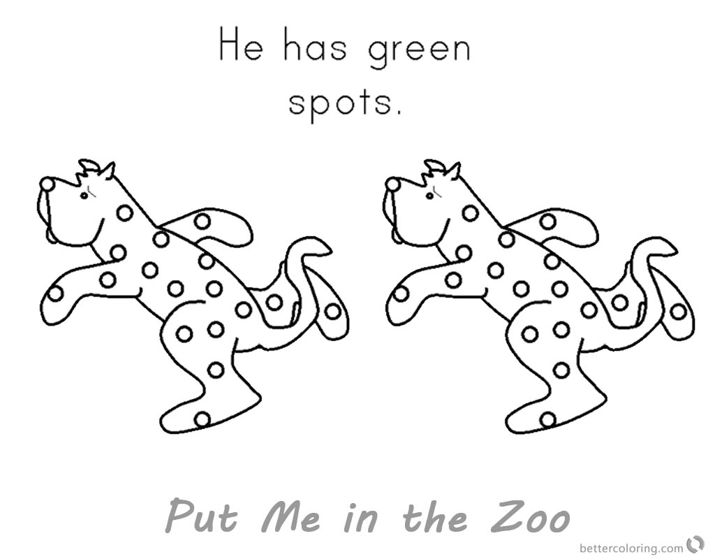 Put Me In The Zoo Coloring Pages Green Spots Free Printable Coloring 