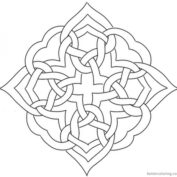 Celtic Knot Coloring Pages Round Stained Glass Panel - Free Printable ...