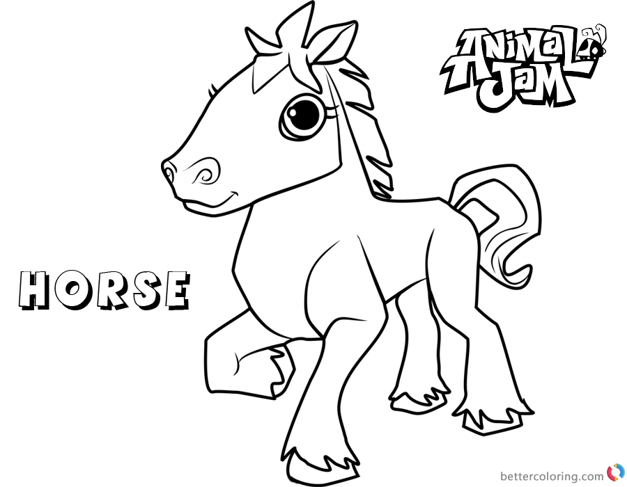 Animal Jam Coloring Pages Horse - Free Printable Coloring Pages