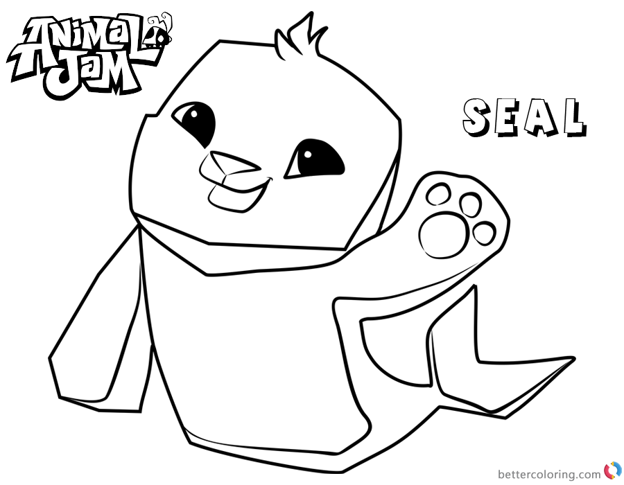 Animal Jam Coloring Pages Seal - Free Printable Coloring Pages