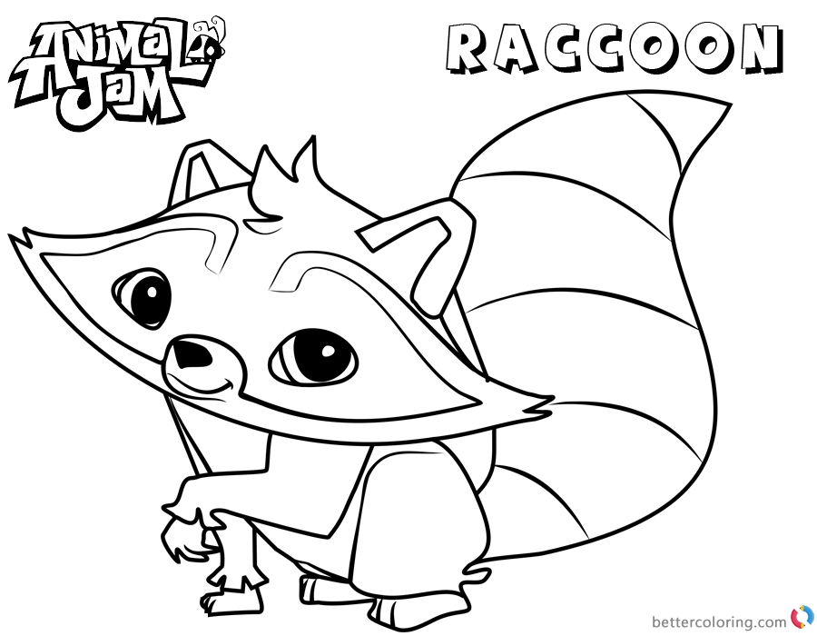 Download Animal Jam Coloring Pages raccoon - Free Printable ...