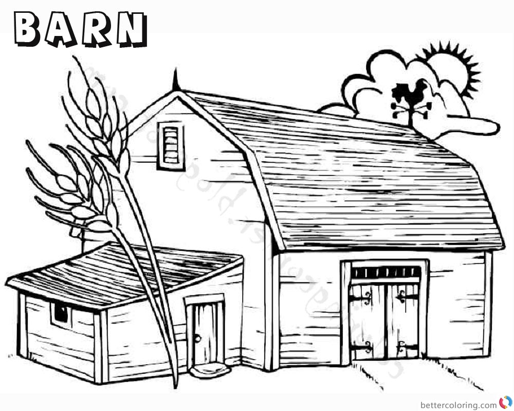 Barn Coloring Pages sketch work Free Printable Coloring Pages