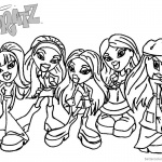 Bratz Coloring Pages Five Babyz Girls Black and White
