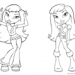 Bratz Coloring Pages Two Babyz Doll Girl Lineart