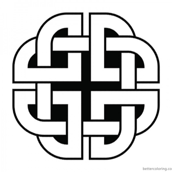 Celtic Knot Coloring Pages Four Square Pattern - Free Printable ...