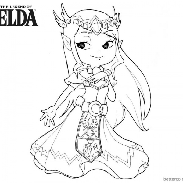 Legend of Zelda Coloring Pages Chibi Link with Heart - Free Printable ...