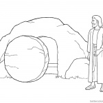 He is Risen Coloring Pages Angel Above the Empty Tomb - Free Printable ...