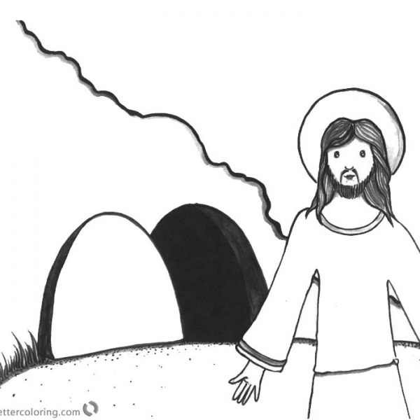 He has Risen Coloring Pages Empty Tomb - Free Printable Coloring Pages