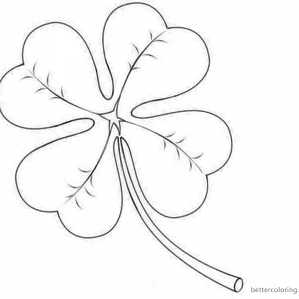 Four Leaf Clover Coloring Pages flowers under rainbow - Free Printable ...