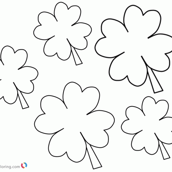 Four Leaf Clover Coloring Pages flowers under rainbow - Free Printable ...