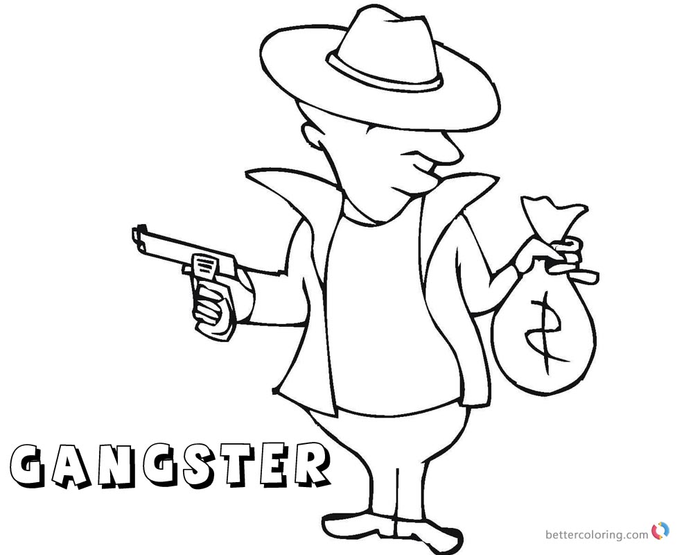 Gangster Cartoon Characters Coloring Pages