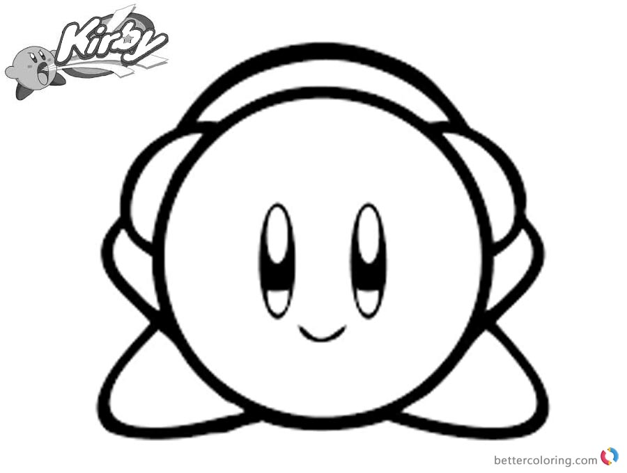 Kirby Coloring Pages Picture Headphone - Free Printable Coloring Pages