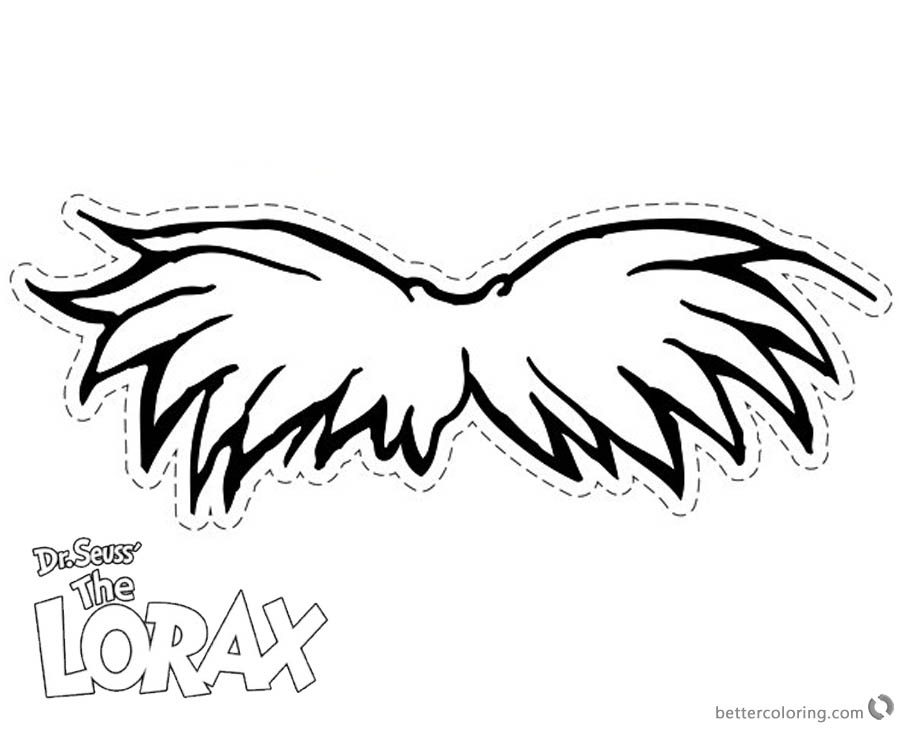 Lorax Mustache Coloring Pages Free Printable Coloring Pages