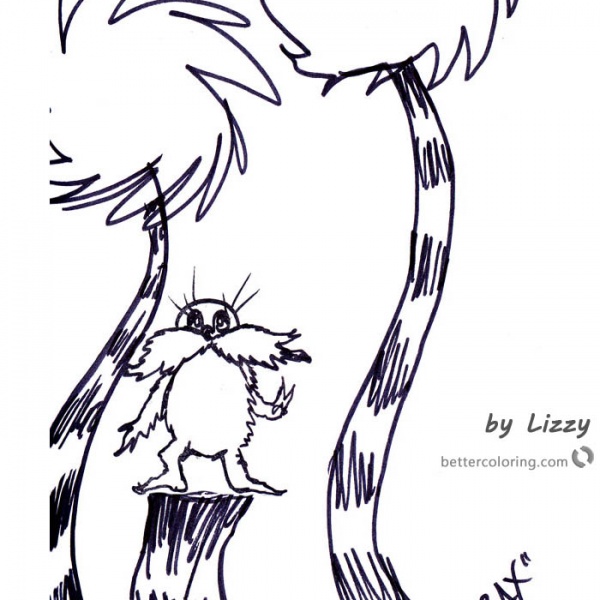 Cool Dr Seuss Lorax Coloring Pages Line Art - Free Printable Coloring Pages