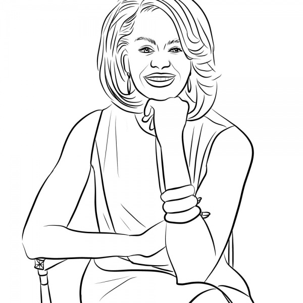 Michelle Obama Coloring Pages Lineart - Free Printable Coloring Pages