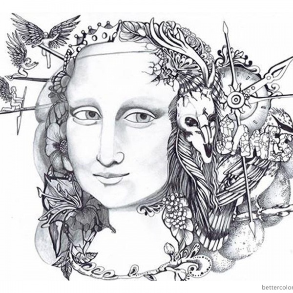 Mona Lisa Coloring Pages Pencil Clipart Free Printable Coloring Pages