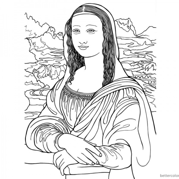 Mona Lisa Coloring Pages Clipart Picture - Free Printable Coloring Pages