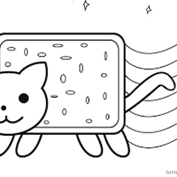 Nyan Cat Coloring Pags Lineart by Syrinq - Free Printable Coloring Pages