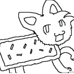 Nyan Cat Coloring Pages cute fan drawing picture