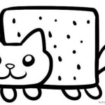 Nyan Cat Coloring pages Simple Clipart