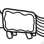 Nyan Cat Coloring pages Simple for Kids