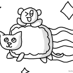 Nyan Cat Coloring pages With Baby Nyan Cat