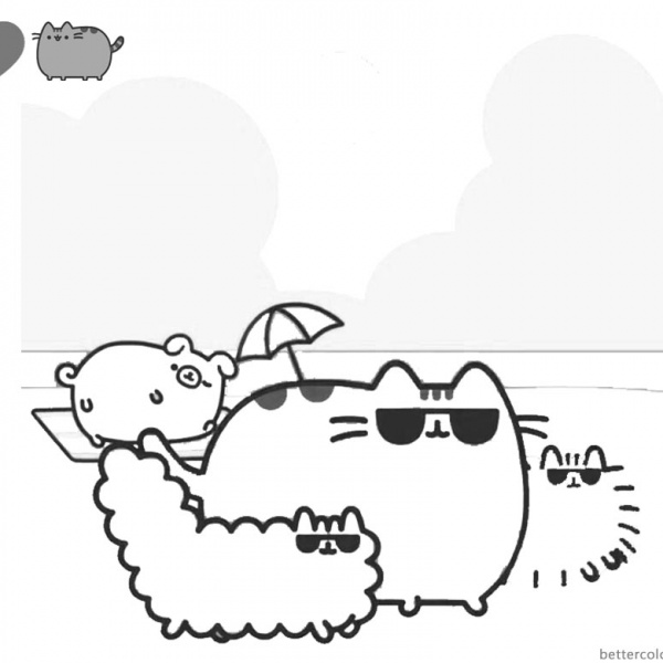 Pusheen Coloring Pages Sleeping - Free Printable Coloring Pages